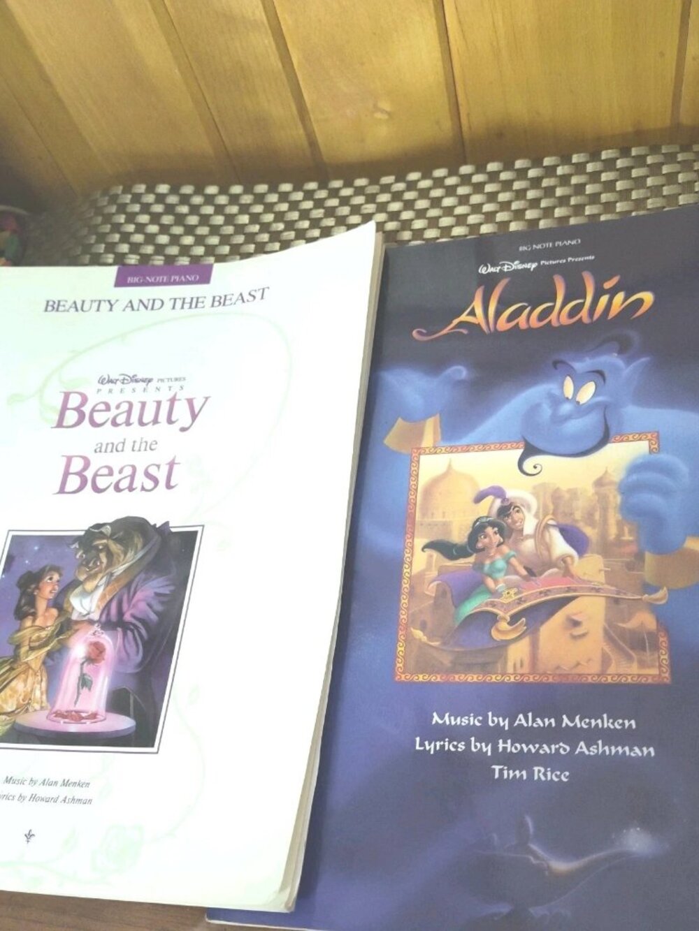Hal Leonard Beauty and the Beast and Alladin Piano Solo Sheet Music Set of 2